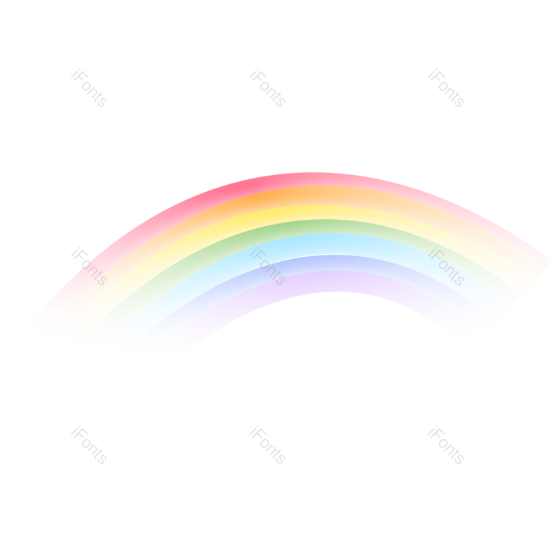 儿童节图片,简约元素,彩虹PNG,手绘彩虹免抠素材